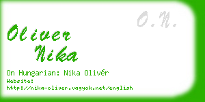 oliver nika business card